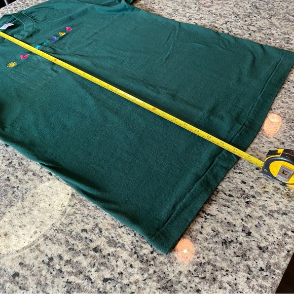 VTG Embroidered Florida Embossed Single Stitch T Shirt Green Size L Made In USA - Picture 8 of 8